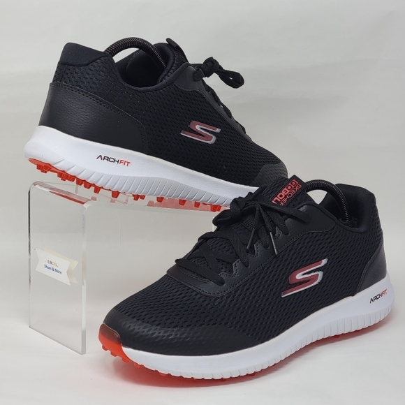 Skechers GO GOLF Men's Size 8 Max Fairway 3 Water Repellent BLACK/RED 214029 New - Picture 4 of 13